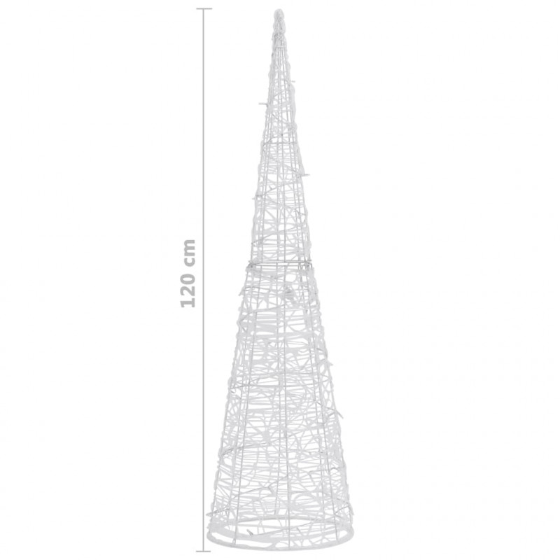 Stożek dekoracyjny, akrylowy, niebieski, LED, 120 cm