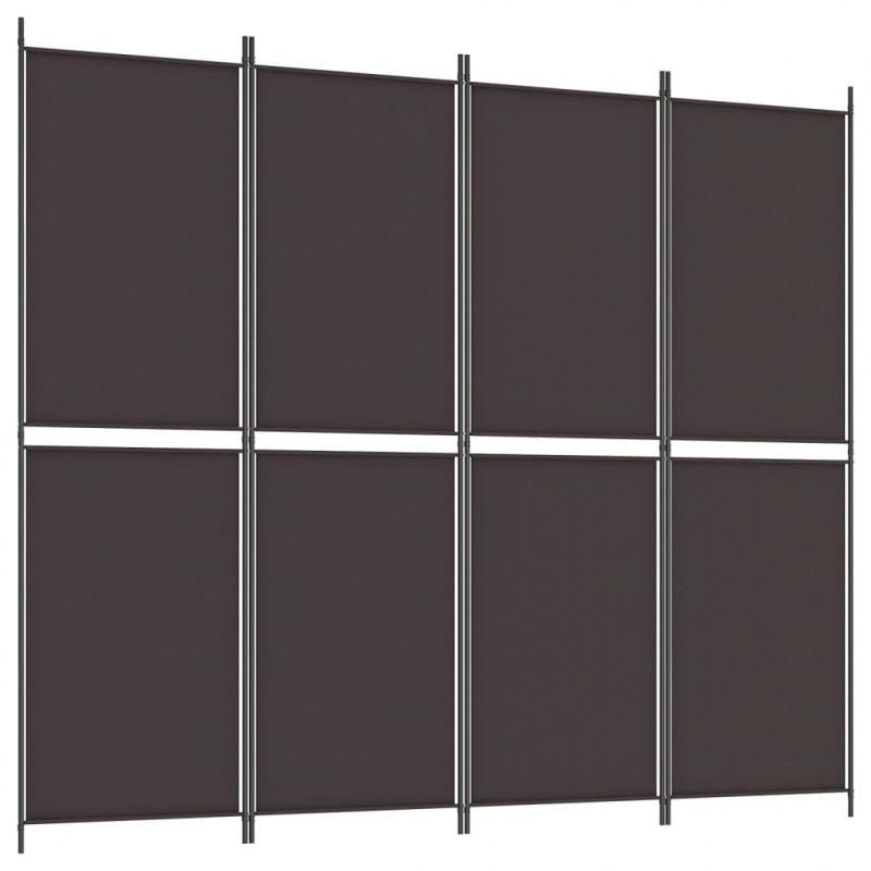 Parawan 4-panelowy, brązowy, 200x220 cm, tkanina