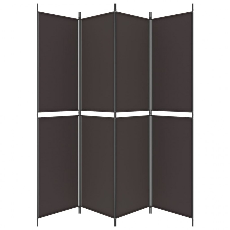Parawan 4-panelowy, brązowy, 200x220 cm, tkanina
