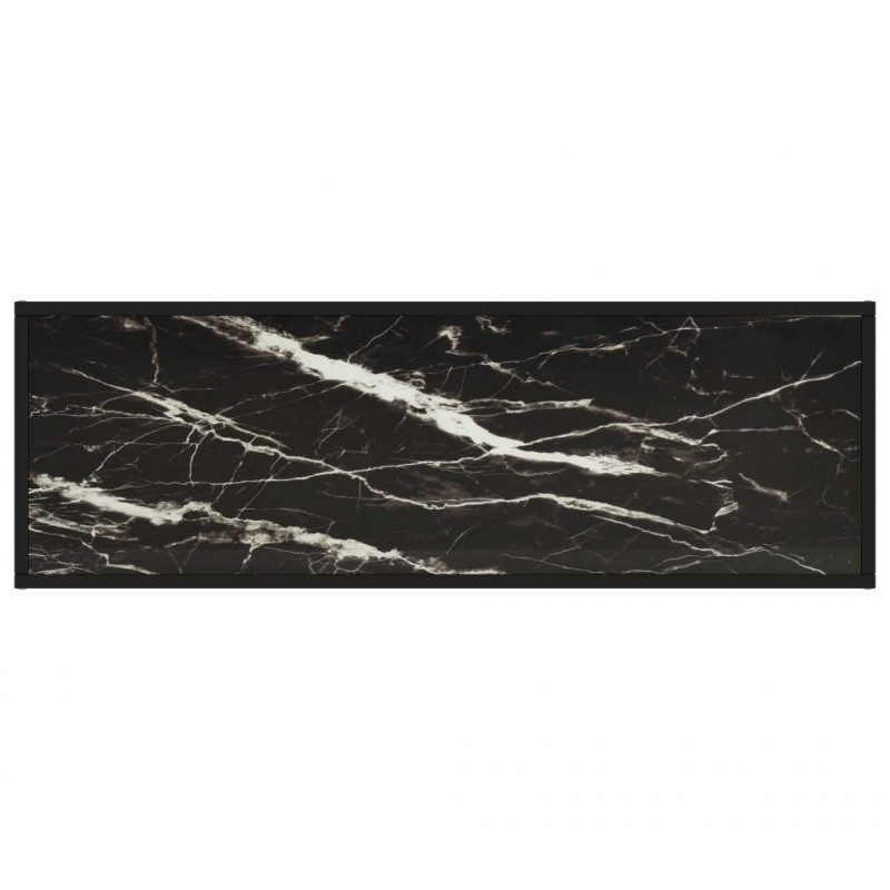 Szafka pod telewizor, czarna z marmurowym szkłem, 120x40x40 cm