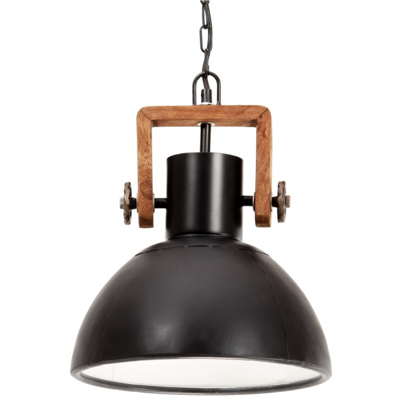 Industrialna lampa wisząca, 25 W, czarna, okrągła, 30 cm, E27