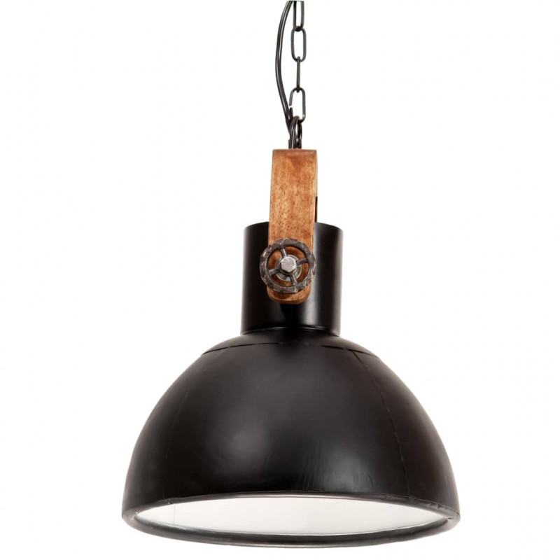 Industrialna lampa wisząca, 25 W, czarna, okrągła, 30 cm, E27