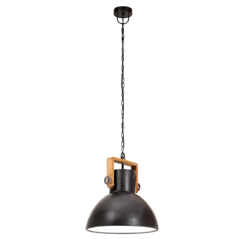 Industrialna lampa wisząca, 25 W, czarna, okrągła, 30 cm, E27