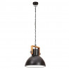 Industrialna lampa wisząca, 25 W, czarna, okrągła, 30 cm, E27
