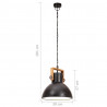 Industrialna lampa wisząca, 25 W, czarna, okrągła, 30 cm, E27