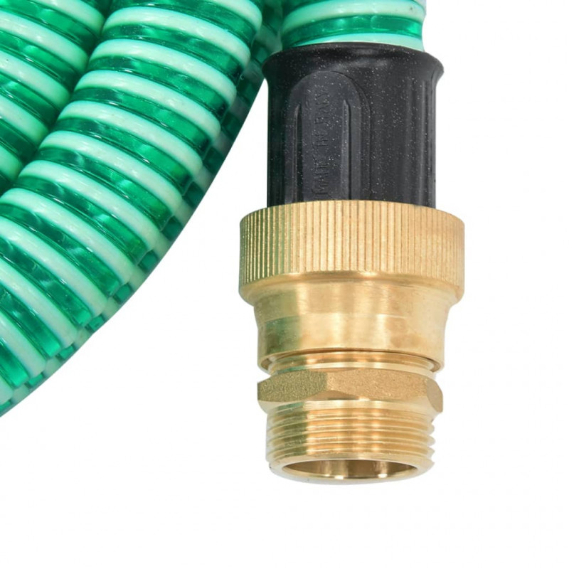 Wąż ssący z mosiężnymi złączami, zielony, 1,1" 10 m, PVC