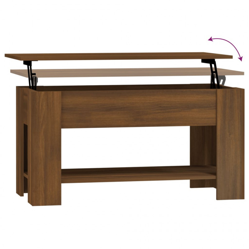 Stolik kawowy, brązowy dąb 101x49x52 cm materiał drewnopochodny