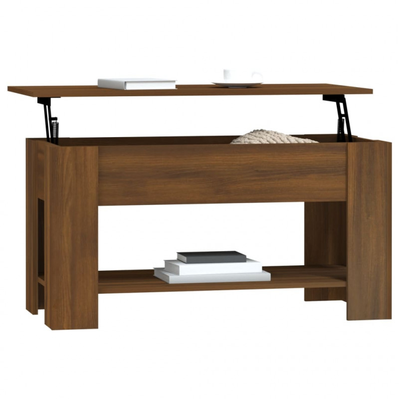 Stolik kawowy, brązowy dąb 101x49x52 cm materiał drewnopochodny