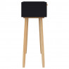 Stolik konsolowy, czarny, 80x30x75 cm, lita sosna i rattan
