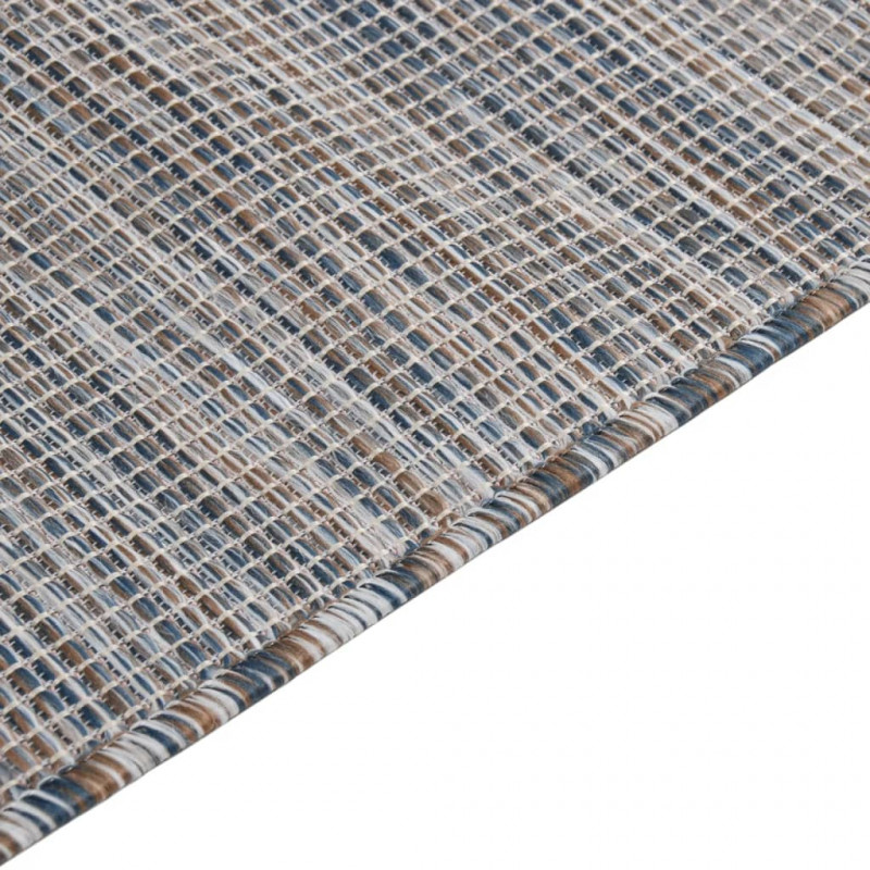 Dywan zewnętrzny o płaskim splocie 200x280cm, brązowo-niebieski