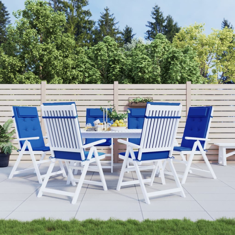 Poduszki na krzesła z wysokim oparciem, 6 szt, błękit królewski