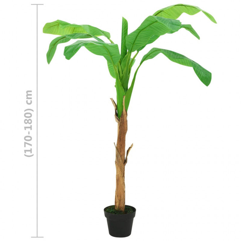 Sztuczne drzewko bananowe z doniczką, 180 cm, zielone