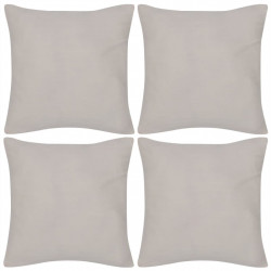 4 Beżowe bawełniane poszewki na poduszki 40 x 40 cm