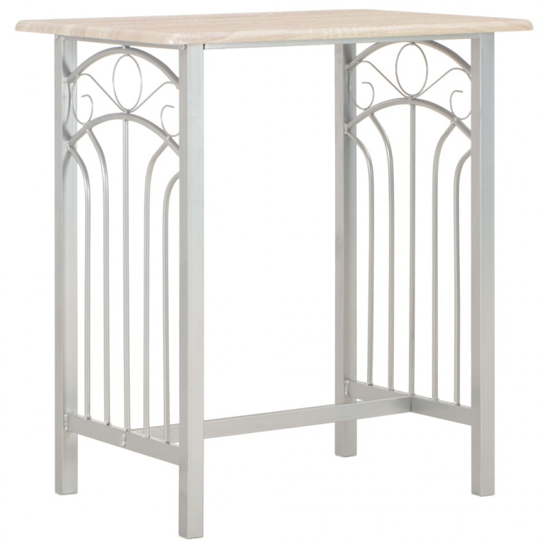 3-częściowy zestaw mebli barowych, drewno i stal