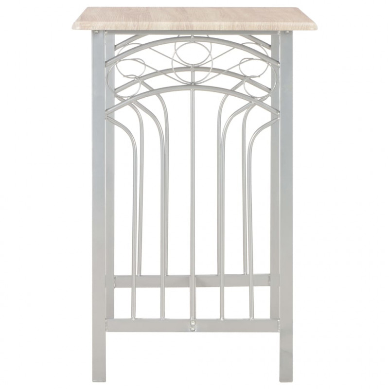 3-częściowy zestaw mebli barowych, drewno i stal