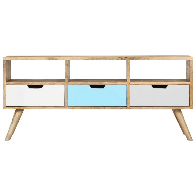 Szafka pod TV, 110 x 35 x 48 cm, lite drewno mango