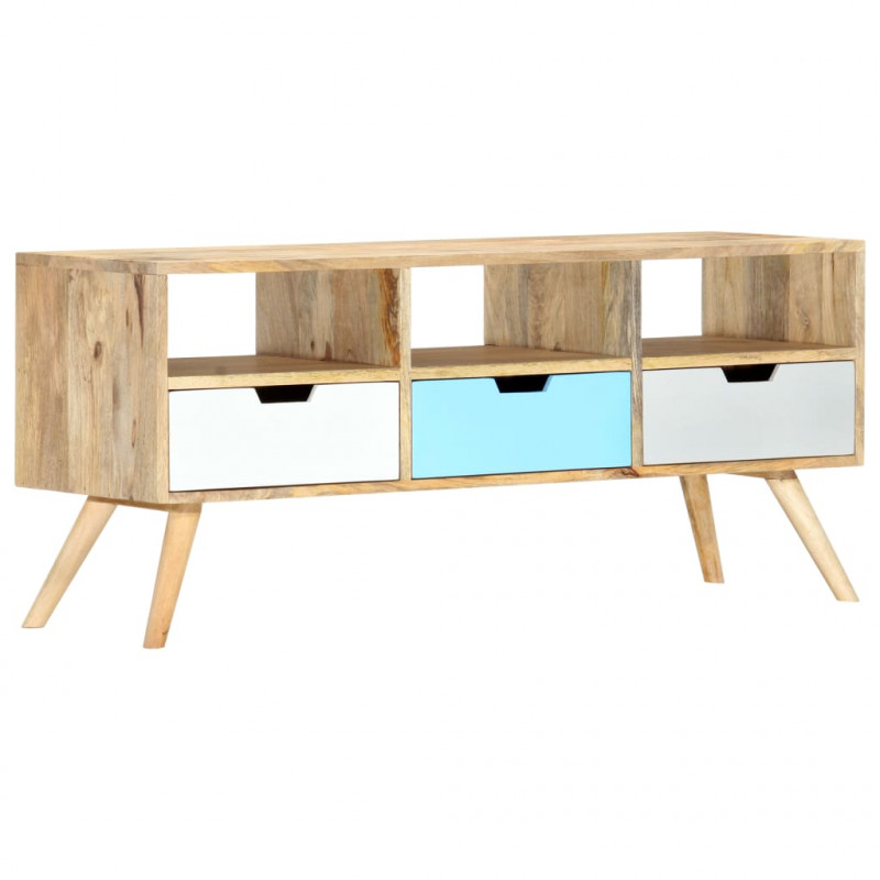 Szafka pod TV, 110 x 35 x 48 cm, lite drewno mango