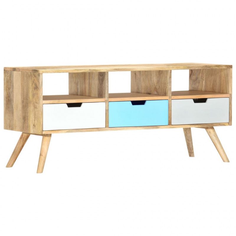 Szafka pod TV, 110 x 35 x 48 cm, lite drewno mango