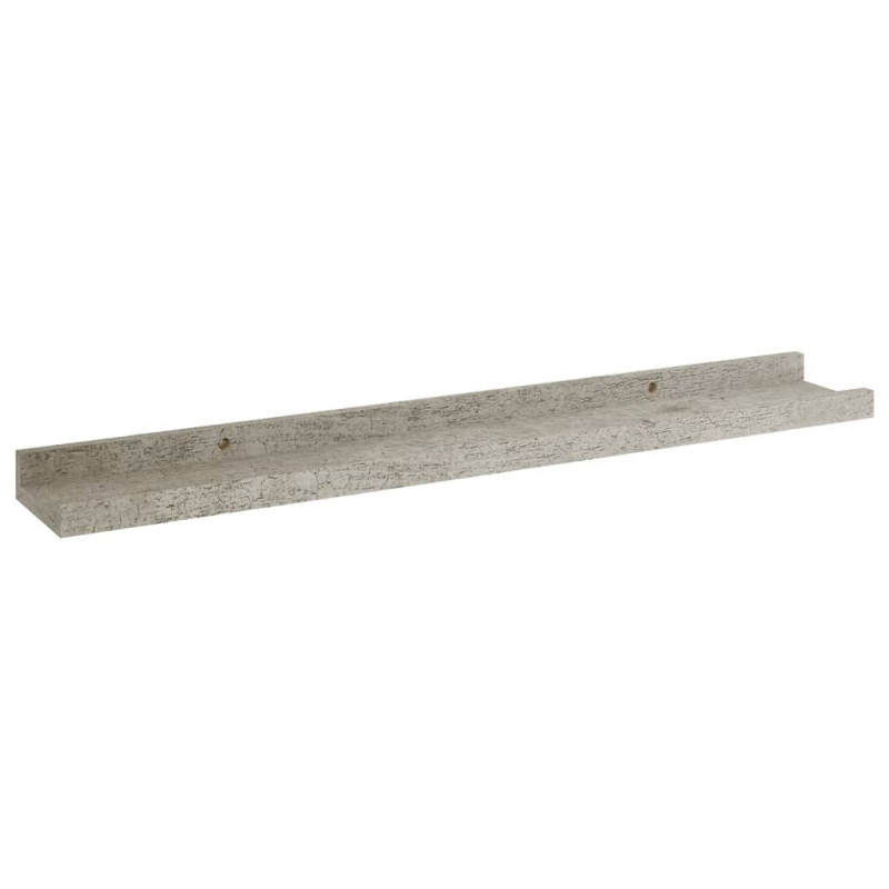 Półki ścienne, 2 szt., szarość betonu, 60x9x3 cm