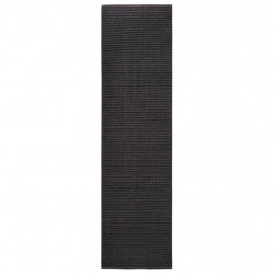 Dywanik, naturalny sizal, 80x300 cm, czarny