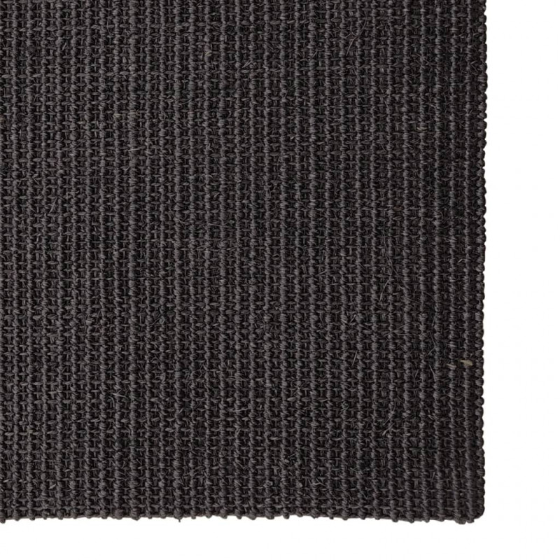 Dywanik, naturalny sizal, 80x300 cm, czarny