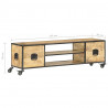 Szafka pod TV, 130 x 30 x 39 cm, lite drewno mango