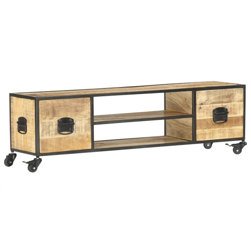 Szafka pod TV, 130 x 30 x 39 cm, lite drewno mango