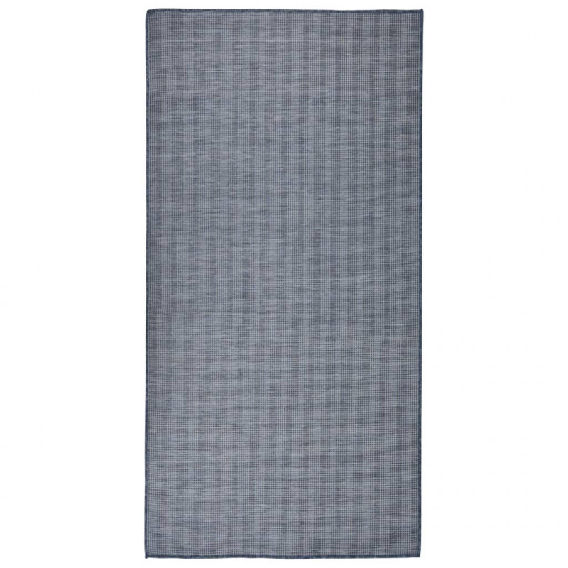 Dywan zewnętrzny o płaskim splocie, 100x200 cm, niebieski