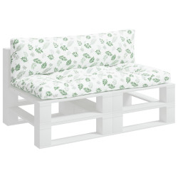 Poduszki na palety, 2 szt., wzór w liście, tkanina Oxford