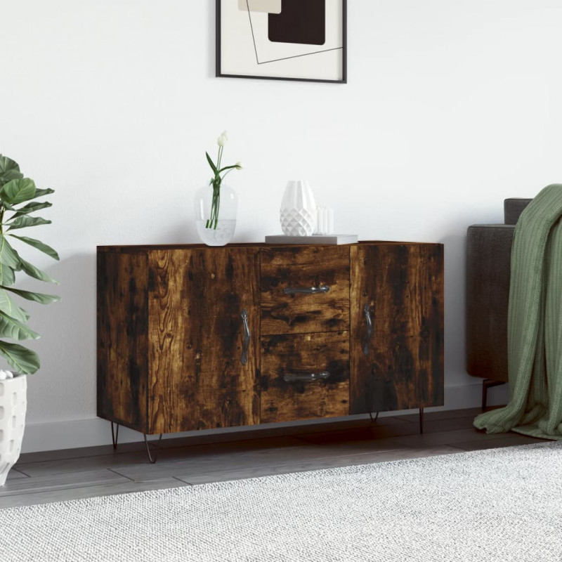 Komoda, przydymiony dąb, 100x36x60 cm, materiał drewnopochodny
