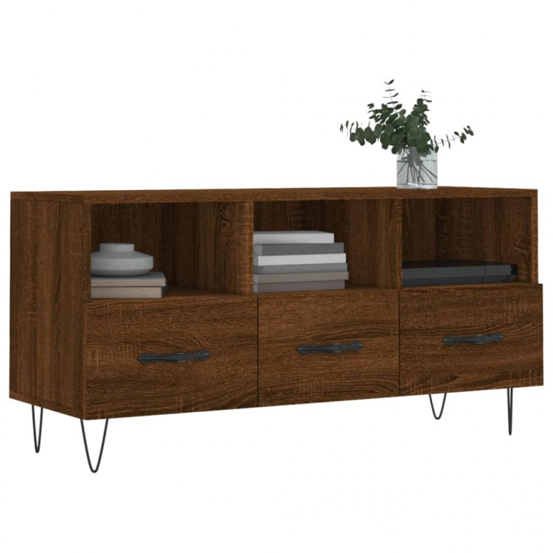 Szafka pod TV, brązowy dąb, 102x36x50 cm