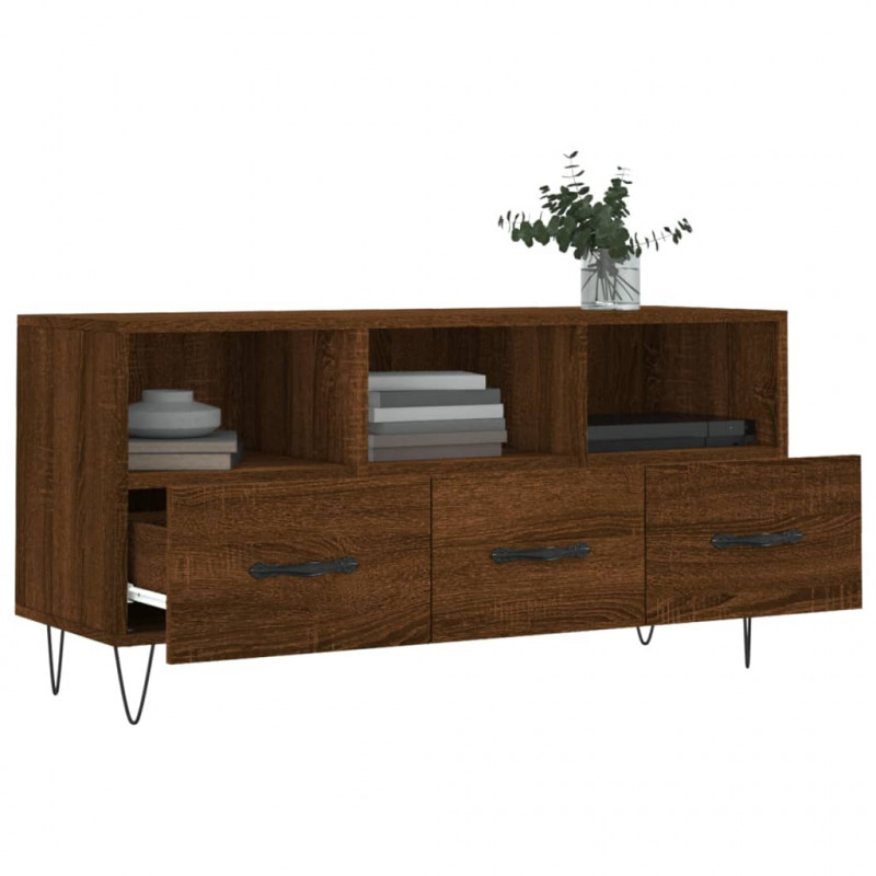 Szafka pod TV, brązowy dąb, 102x36x50 cm