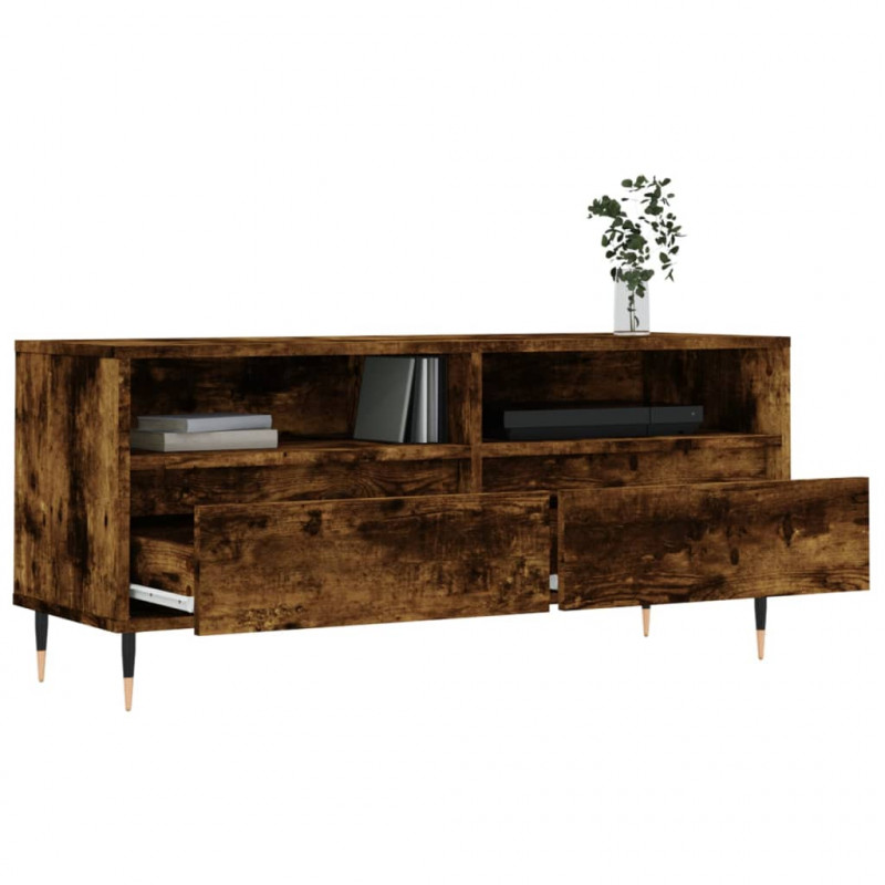 Szafka pod TV, przydymiony dąb, 100x34,5x44,5 cm