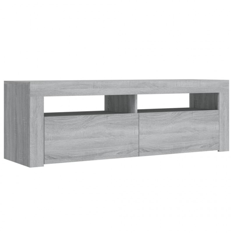 Szafka pod TV z LED, szary dąb sonoma, 120x35x40 cm