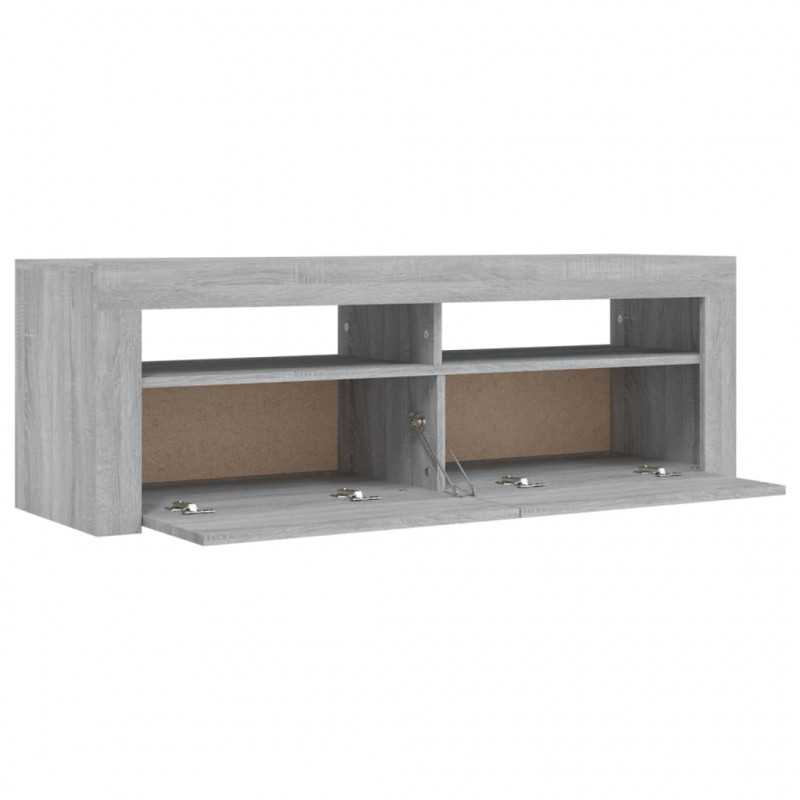 Szafka pod TV z LED, szary dąb sonoma, 120x35x40 cm