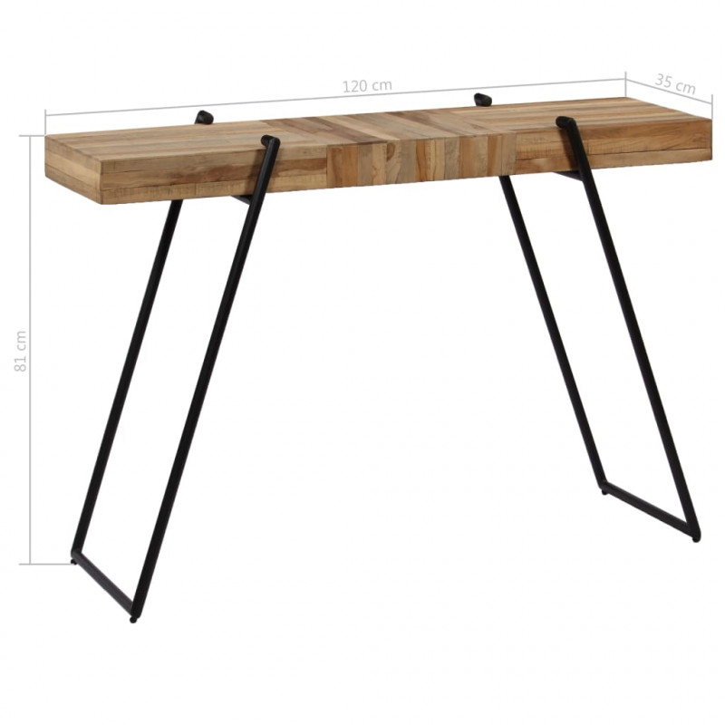 Stolik konsola z odzyskanego drewna tekowego, 120 x 35 x 81 cm