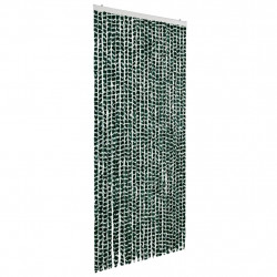 Zasłona przeciwko owadom, zieleń i biel, 100x220 cm, szenil