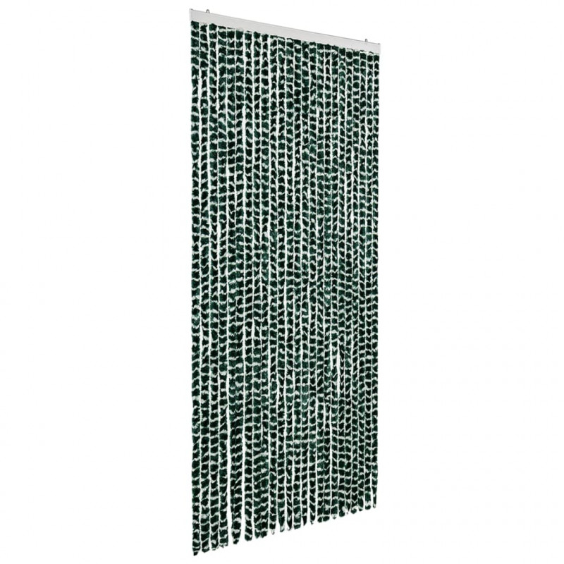 Zasłona przeciwko owadom, zieleń i biel, 100x220 cm, szenil