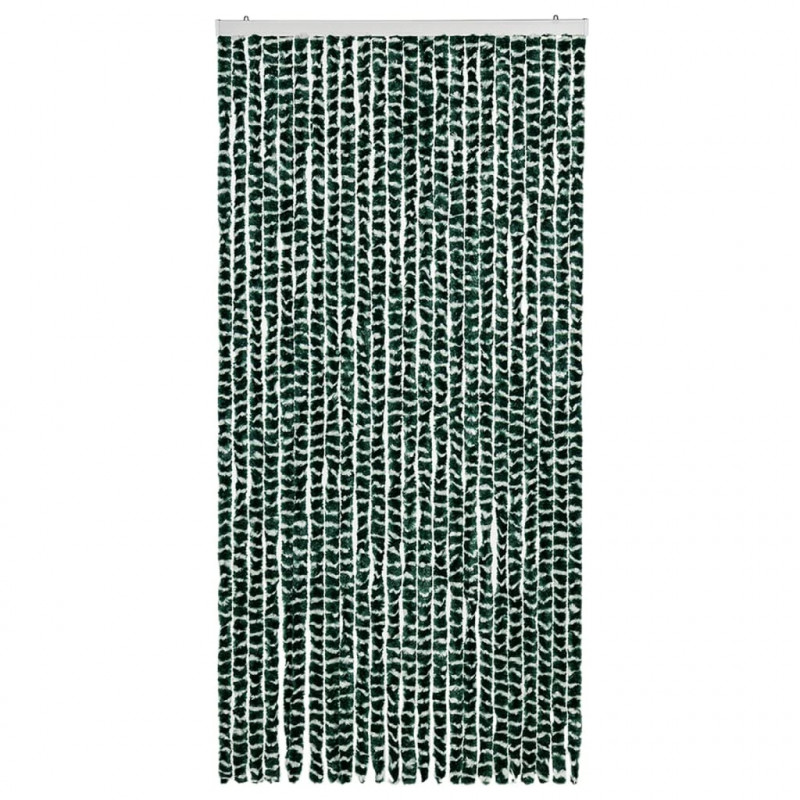 Zasłona przeciwko owadom, zieleń i biel, 100x220 cm, szenil