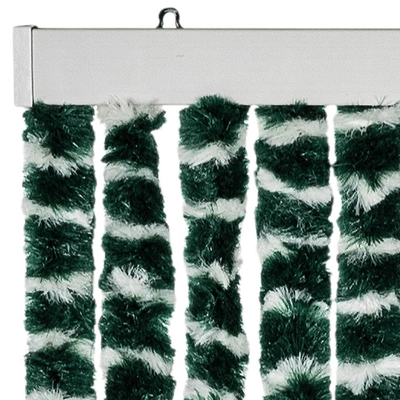 Zasłona przeciwko owadom, zieleń i biel, 100x220 cm, szenil