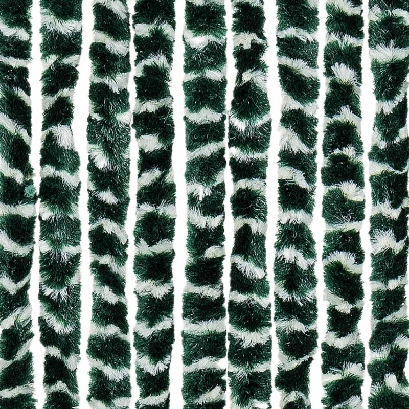 Zasłona przeciwko owadom, zieleń i biel, 100x220 cm, szenil