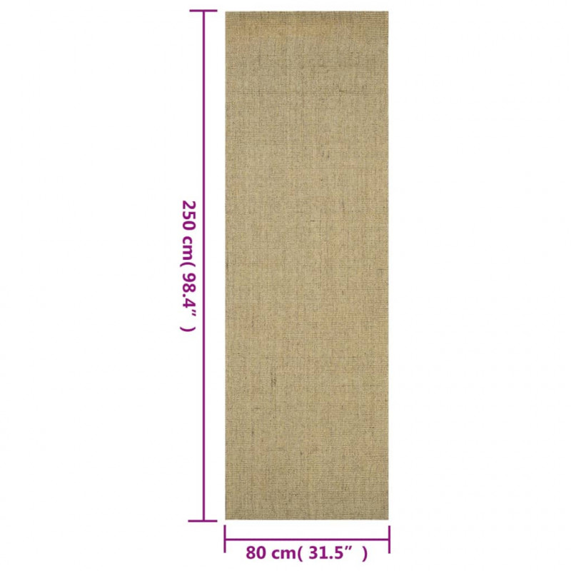 Dywanik, naturalny sizal, 80x250 cm, zielony
