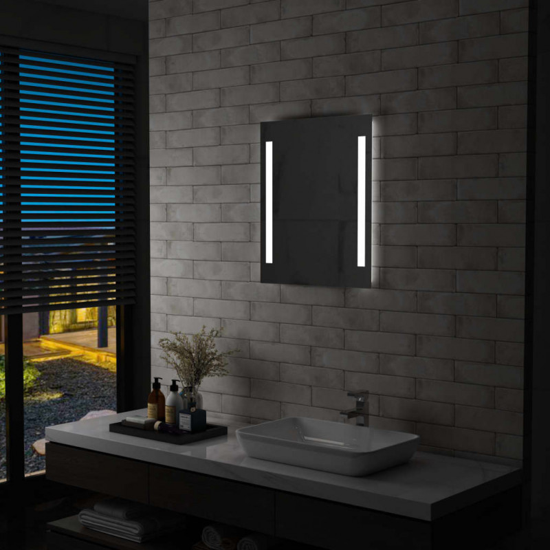 Ścienne lustro łazienkowe z LED, 50 x 60 cm