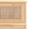 Kredens, brązowa, 40x30x90 cm, lita sosna i naturalny rattan