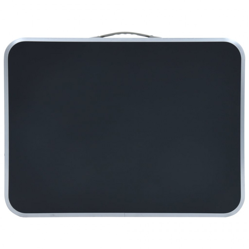 Składany stolik turystyczny, szary, aluminiowy, 60x45 cm