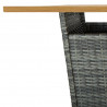 Stolik barowy, szary, 80x80x110 cm, rattan PE i lita akacja