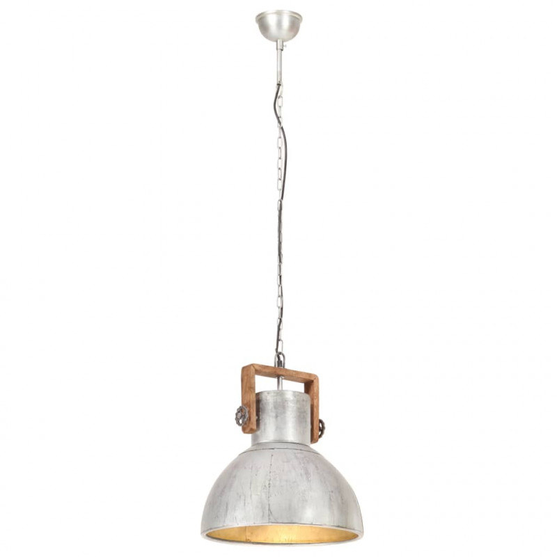 Industrialna lampa wisząca, 25 W, srebrna, okrągła, 40 cm, E27