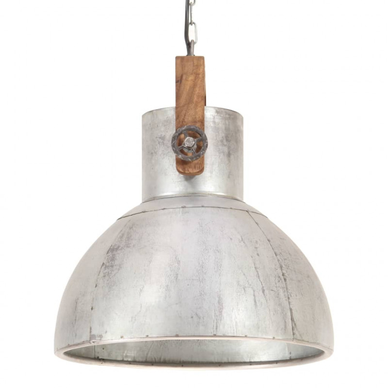 Industrialna lampa wisząca, 25 W, srebrna, okrągła, 40 cm, E27