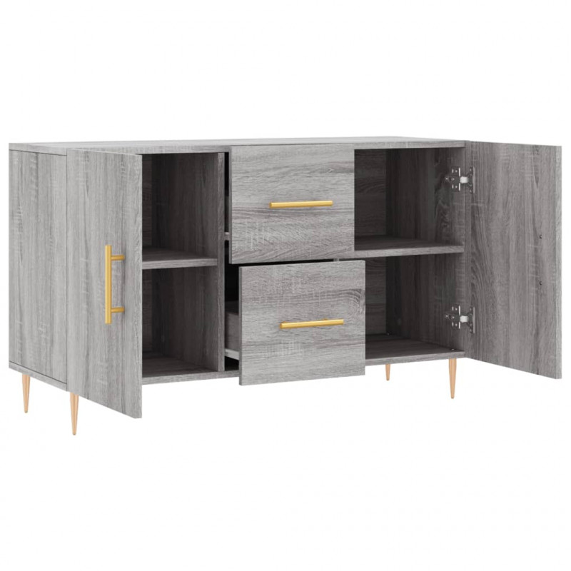 Komoda, szary dąb sonoma, 100x36x60 cm, materiał drewnopochodny