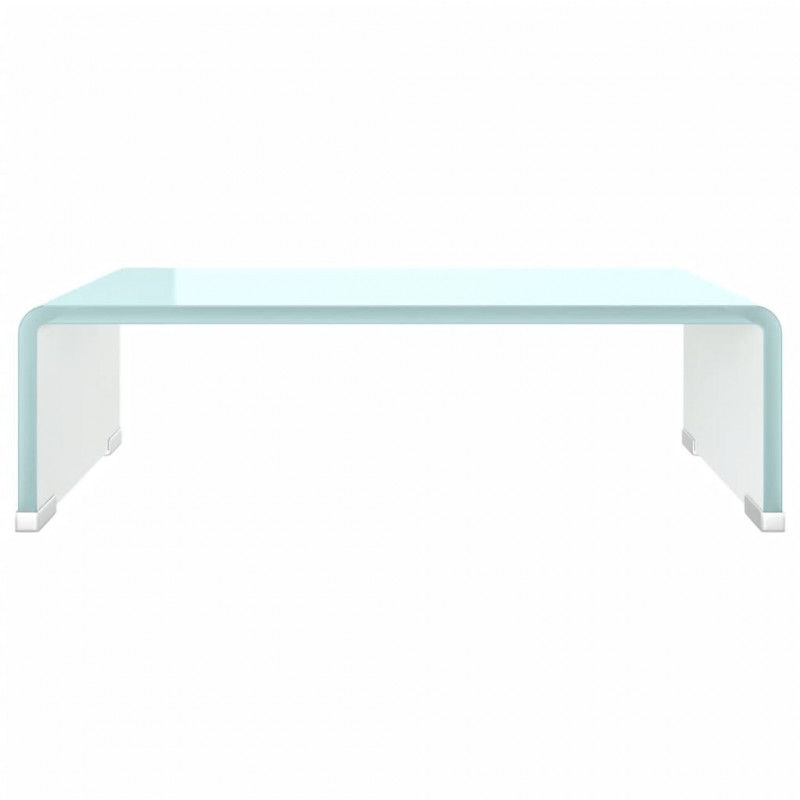 Podstawka pod monitor / TV, zielone szkło, 40x25x11 cm
